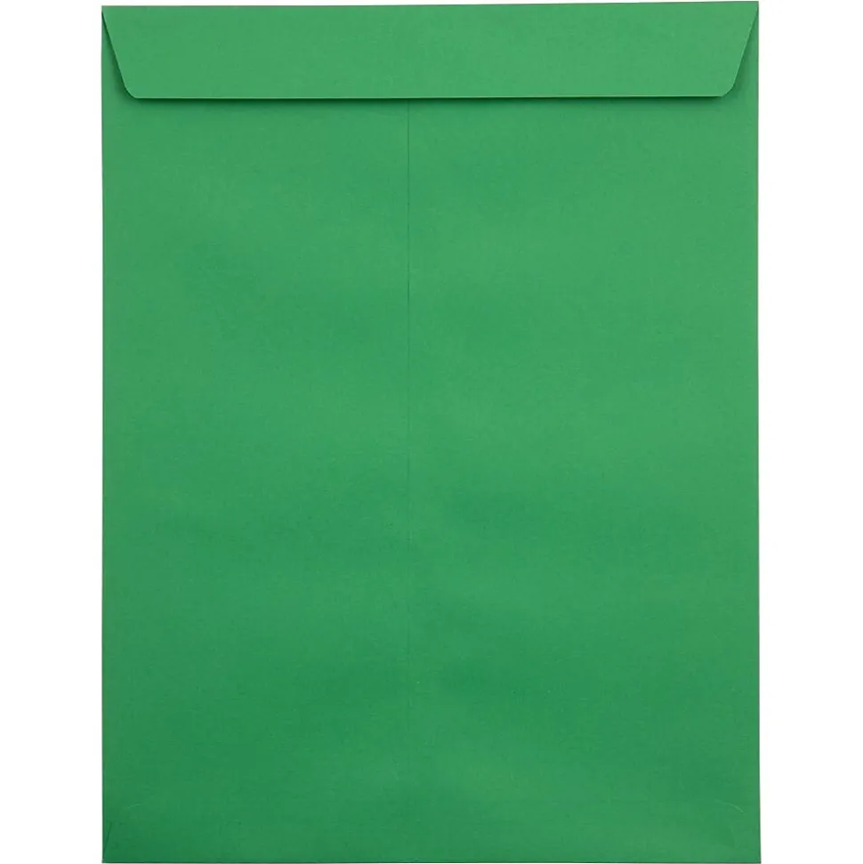 JAM Paper Self Seal Catalog Envelope, 9" x 12", Holiday Green, 500/Pack (FE-7280-12-500)