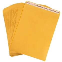 JAM Paper Self Seal Catalog Envelope 11 1/2" x 14 1/2", Brown Kraft Manila, 50/Pack (13034235i)