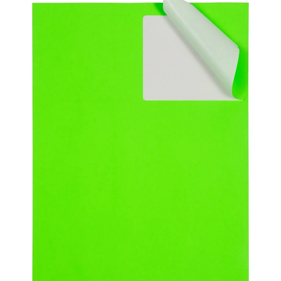 JAM Paper Shipping Labels, 3 1/3" x 4", Neon Green, 6 Labels/Sheet, 20 Sheets/Pack (354328037)