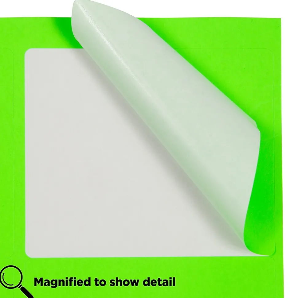 JAM Paper Shipping Labels, 3 1/3" x 4", Neon Green, 6 Labels/Sheet, 20 Sheets/Pack (354328037)