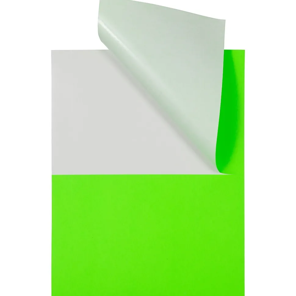 JAM Paper Shipping Labels, Half Page, 5 1/2" x 8 1/2", Neon Green, 2 Labels/Sheet, 25 Sheets/Pack (359429626)