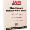 JAM Paper Strathmore 130 lb. Cardstock Paper, 8.5" x 11", Natural White, 125 Sheets/Ream (1196724B)