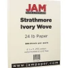 JAM Paper® Strathmore 24lb Paper, 8.5 x 11, Ivory Wove, 500 Sheets/Ream (191259B)