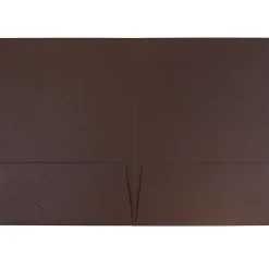 JAM Paper Two-Pocket Textured Linen Business Folders, Chocolate Brown, 50/Box(386LBRC)