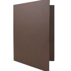 JAM Paper Two-Pocket Textured Linen Business Folders, Chocolate Brown, 50/Box(386LBRC)