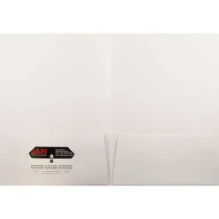 JAM Paper Two-Pocket Textured Linen Business Folders, White, 6/Pack (95448D)