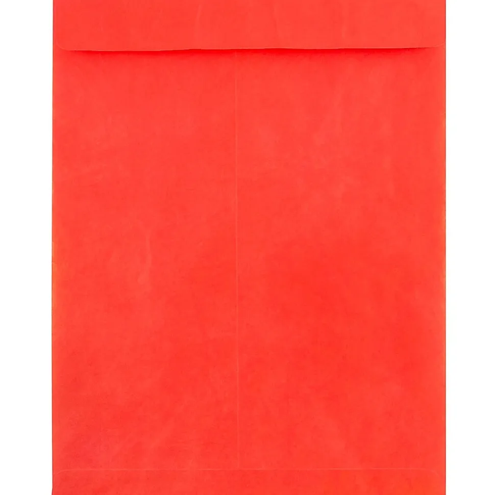 JAM Paper Tyvek Open End Open End #13 Catalog Envelope, 10" x 13", Red, 10/Pack (V021383B)