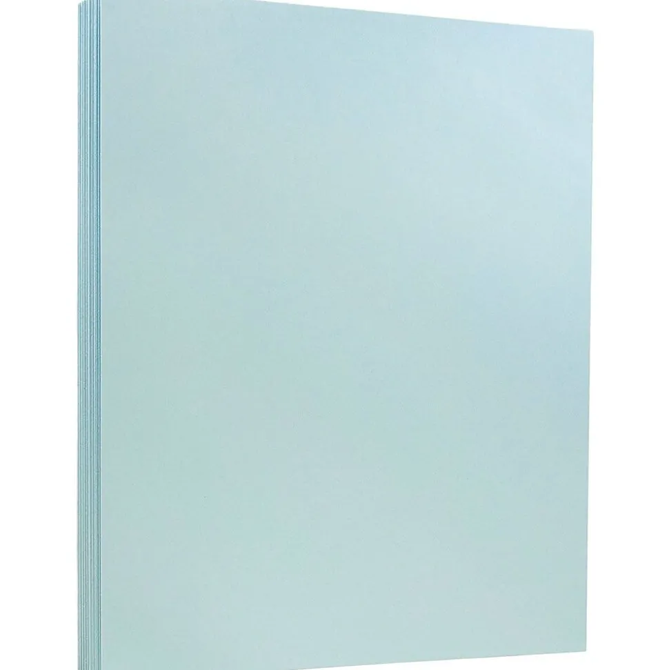 JAM Paper Vellum Bristol 100 lb. Cardstock Paper, 8.5" x 11", Blue, 50 Sheets/Pack (216916789)