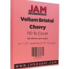 JAM Paper Vellum Bristol Cardstock Paper, 110 lbs., 8.5" x 11", Cherry Red, 50 Sheets/Pack (16932845)