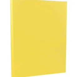 JAM Paper Vellum Bristol 67 lb. Cardstock Paper, 8.5" x 11", Yellow, 50 Sheets/Pack (169838)