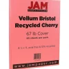 JAM Paper Vellum Bristol 67 lb. Cardstock Paper, 8.5" x 11", Cherry Red, 50 Sheets/Pack (169823)