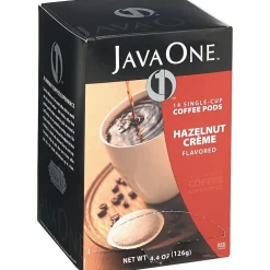 Java One® Single Cup Hazelnut Creme Ground Coffee, Regular, .3 oz., 14 Pods (JTC70506)