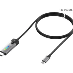 j5create 6' USB-C to HDMI 2.1 8K Cable, M/M, Space Gray/Black (JCC157)