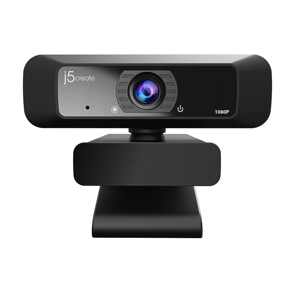 J5create Create 2 USB 360° Rotation & 1080P HD Webcam, 2 Megapixels, Black (JVCU100)