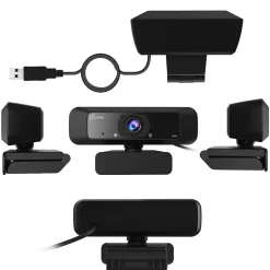 J5create Create 2 USB 360° Rotation & 1080P HD Webcam, 2 Megapixels, Black (JVCU100)