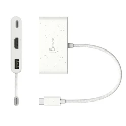 j5create Eco-Friendly 3-Port USB-C Hub, White (JCA379EW)