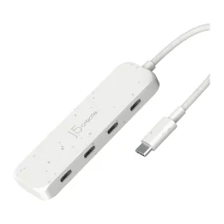 j5create Eco-Friendly 4-Port USB Type-C Hub, Pure White (JCH345EW)