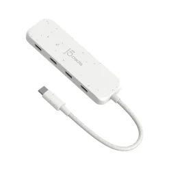 j5create Eco-Friendly 4-Port USB Type-C Hub, Pure White (JCH345EW)