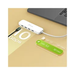 j5create Eco-Friendly 4-Port USB Type-C Hub, Pure White (JCH345EW)