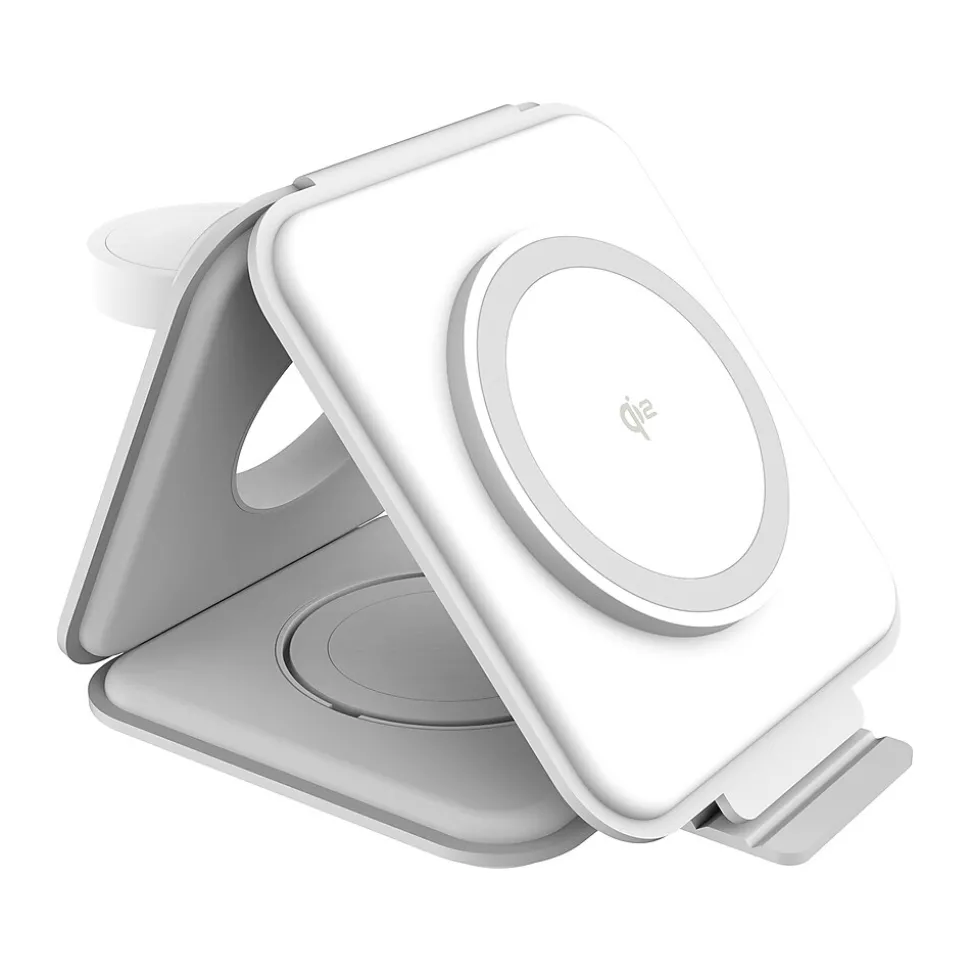 j5create Magnetic Wireless 3-in-1 Charging Station, White (JUPW3215)