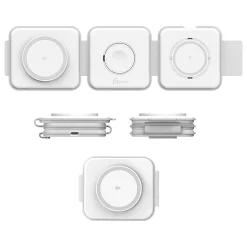 j5create Magnetic Wireless 3-in-1 Charging Station, White (JUPW3215)