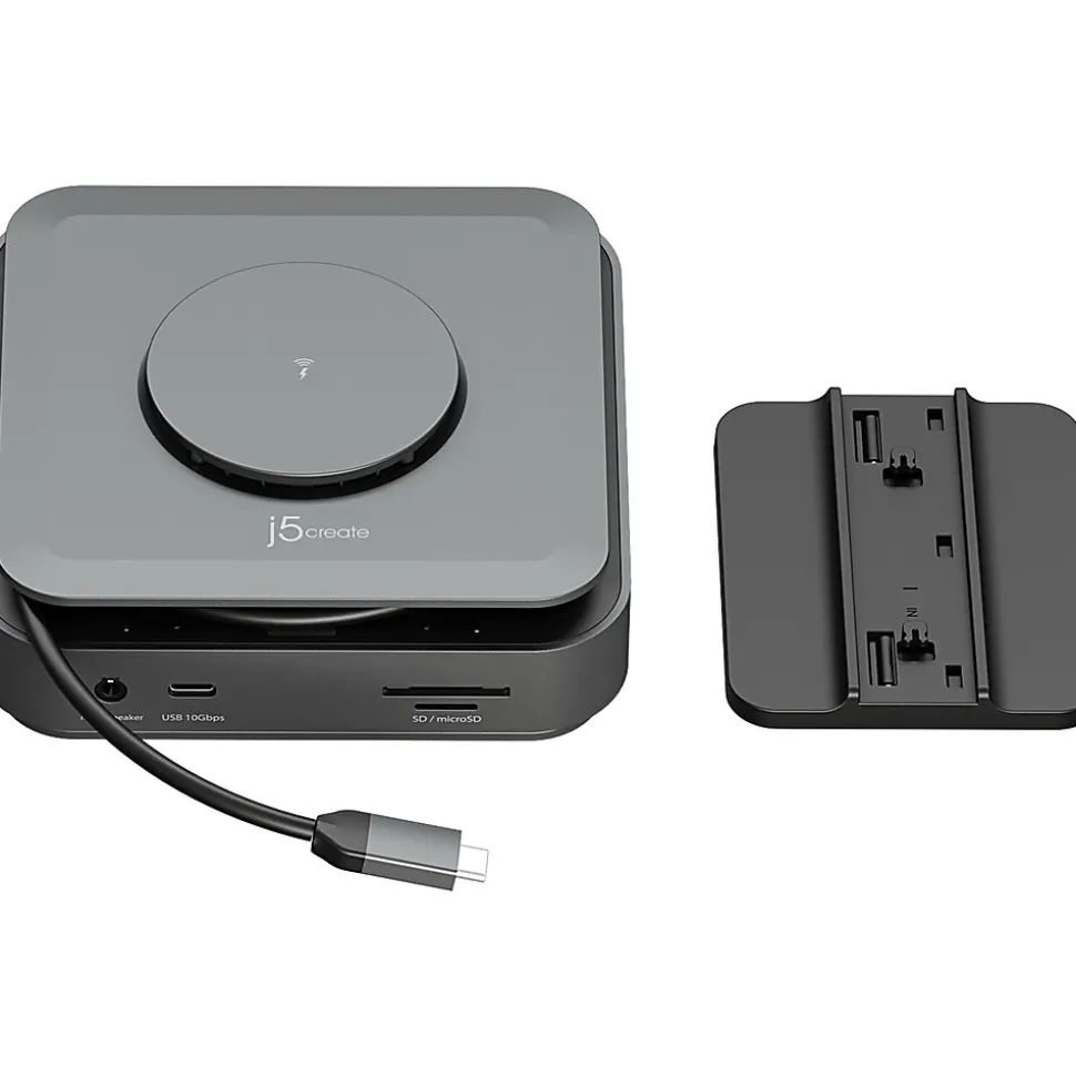 j5create 11-Port USB Type-C Dock Dual 4K HDMI Hub, Space Gray (JCD3199)