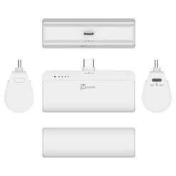 j5create USB Type-C Power Bank, 4900mAh, Pure White (JPB5220W)