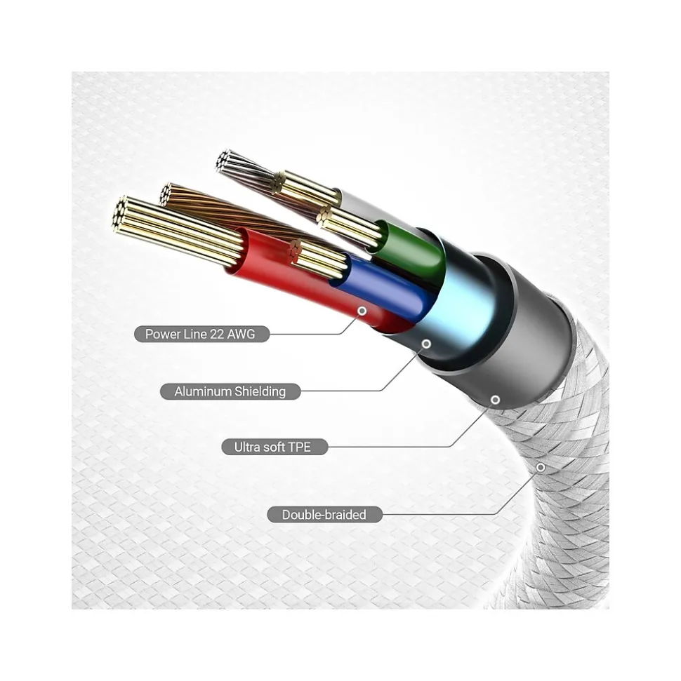 j5create USB Type-C to USB Type-C Charging Cable, 5.9 ft., Pure White (JUCX18L18W)