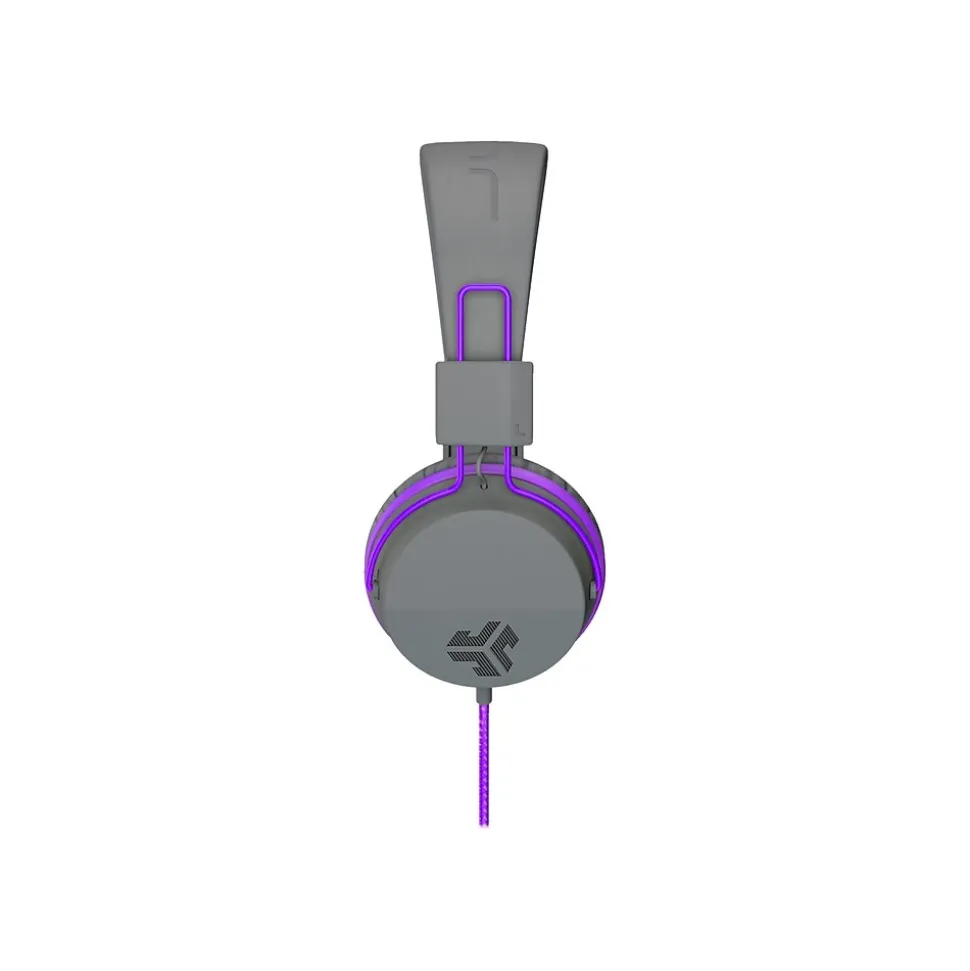 JLab JBuddies Studio Kids On-Ear Headphones, Graphite/Violet (JKSTUDIO-GRYPRPL-BOX)