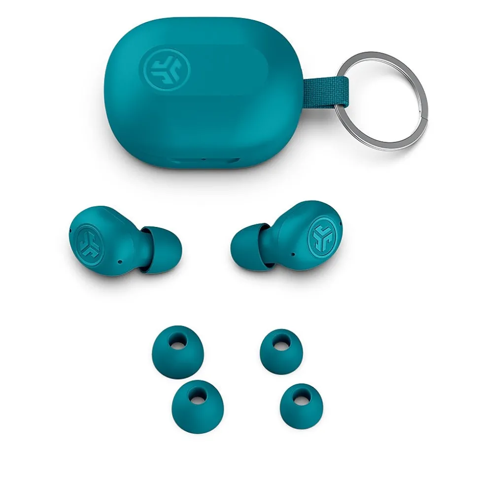 JLab JBuds Mini Wireless Noise Canceling Earbuds, Bluetooth, Aqua (EBJBMINIRAQUA124)