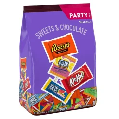 JOLLY RANCHER, KIT KAT and REESE'S Assorted Flavored Snack Size, Candy Party Pack, 34.19 oz (HEC93942)