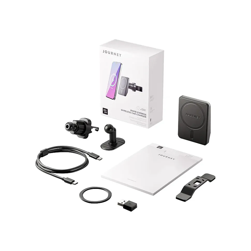 Journey EXPRESS MagSafe Wireless Car Mount Charger, Black (JREMWCVM)