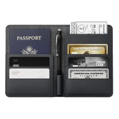 JOURNEY Loc8 RFID Faux Leather Passport Holder, Midnight Black (JTWMN)