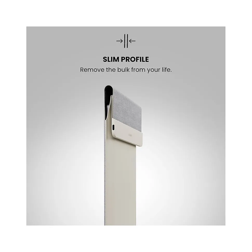 JOURNEY NEXA 14" Faux Leather Laptop Sleeve, Dove Gray (JWCS14LG)