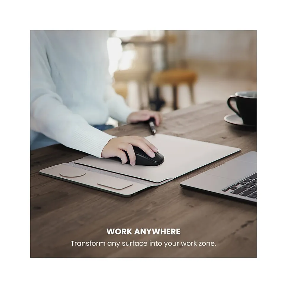 JOURNEY NEXA 14" Faux Leather Laptop Sleeve, Dove Gray (JWCS14LG)