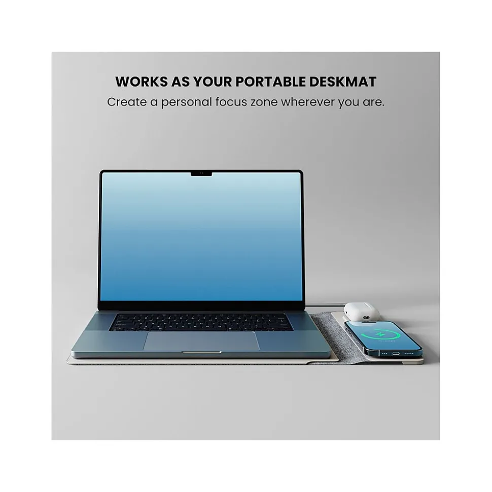 JOURNEY NEXA 14" Faux Leather Laptop Sleeve, Dove Gray (JWCS14LG)