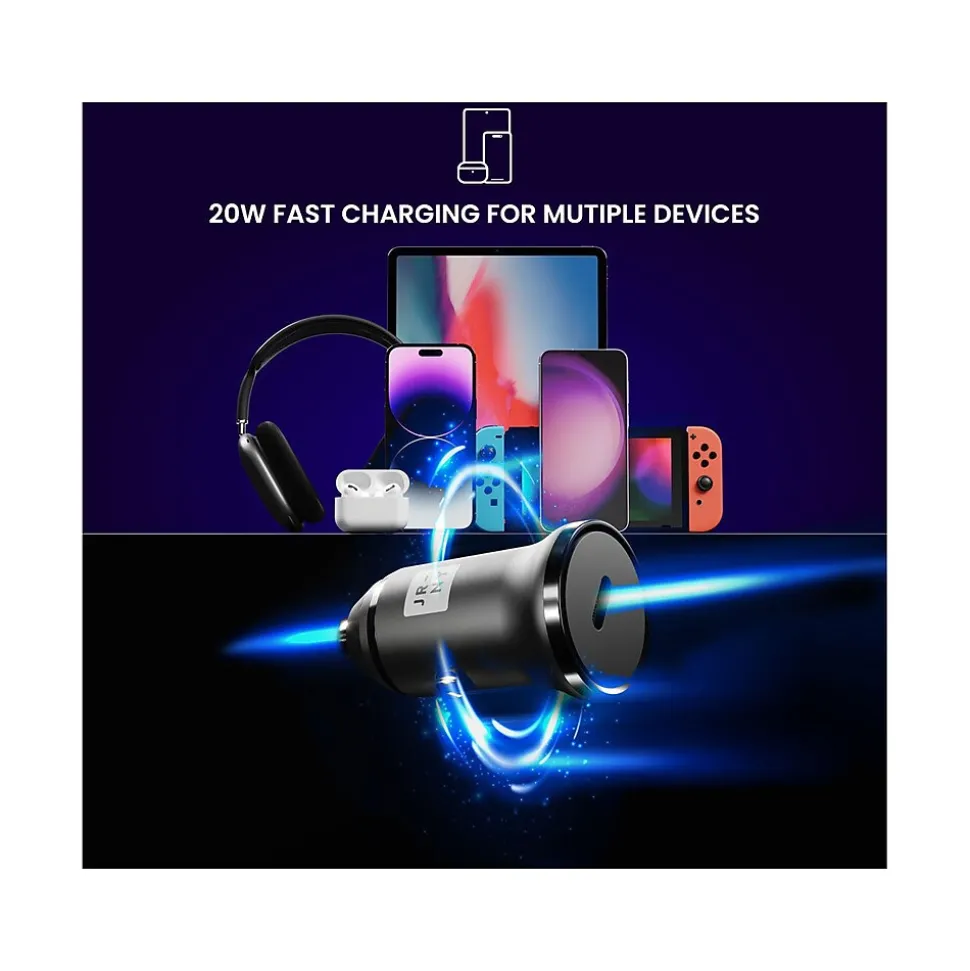 JOURNEY PULSE 20 USB-C Car Charger, Black (J20WCCBL)