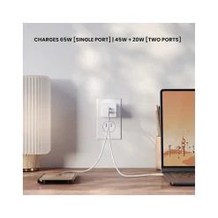 Journey USB Type-C Dual Wall Charger, White (JWCG265WH)