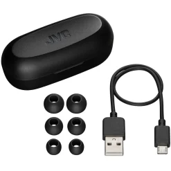 JVC Gumy True Wireless Earbuds with Microphone, Bluetooth, Black (HAA7TBU)