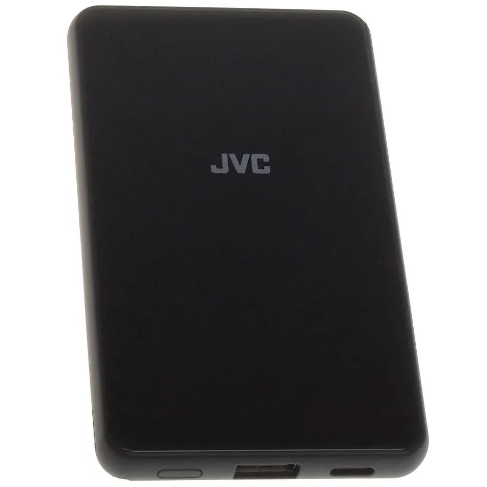 JVC Qi Wireless Charger and Power Bank, 5-Watt, Black, (BHQPB50)