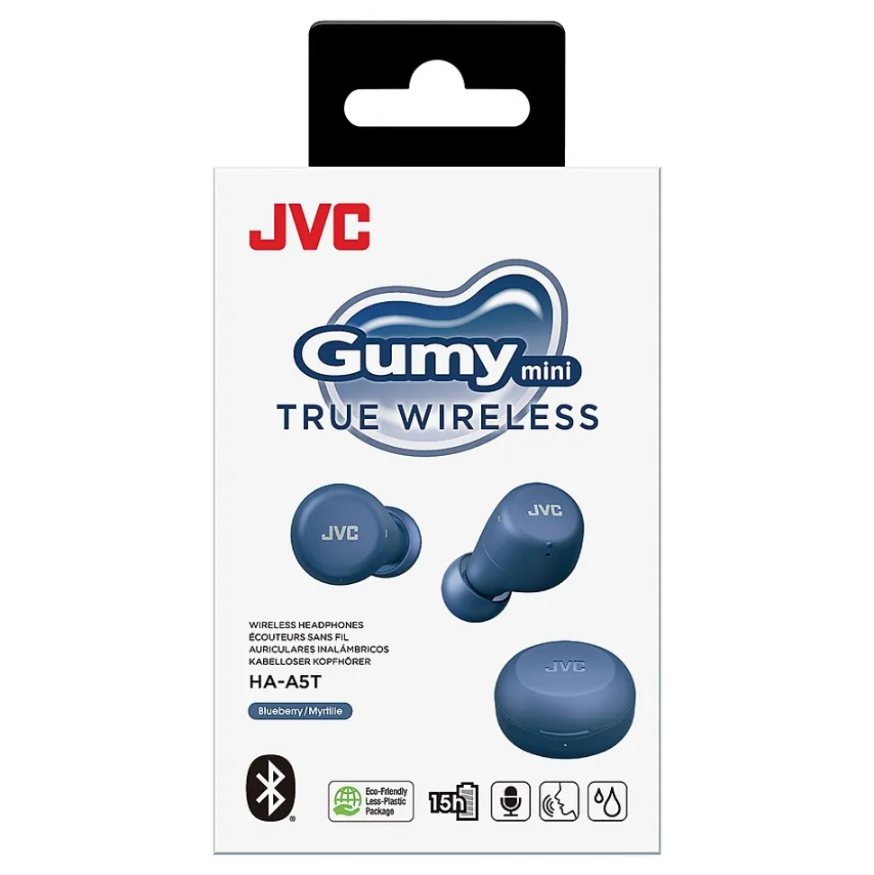 JVC RIPTIDZ True Wireless Earbuds with Charging Case, Bluetooth, Navy (HAA9TA)