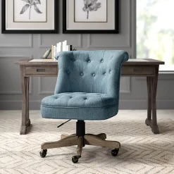 Karat Home Armless Fabric Swivel Task Chair, Blue (HOFMSY0096-BLUE)