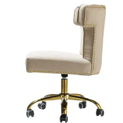 Karat Home Armless Polyester Swivel Task Chair, Tan (OFM0001-TAN)