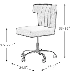 Karat Home Armless Polyester Swivel Task Chair, Tan (OFM0001-TAN)