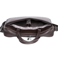 Karla Hanson Roger Laptop Briefcase, Brown Faux Leather (22601BROWN)