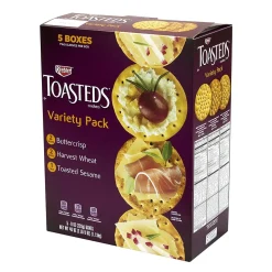 Keebler Toasteds Crackers - Variety Pack (5 Boxes of 3 Different Flavors), 40 oz, 5/Pack (22487)