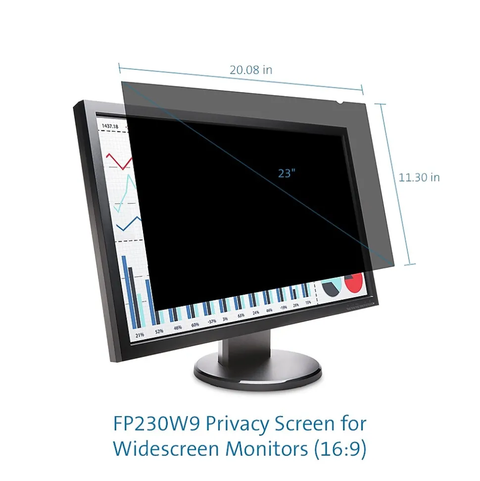 Kensington Anti-Glare Reversible Privacy Screen for 23" Widescreen Monitor (16:9) (K55798WW)