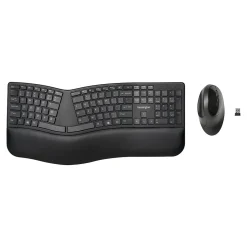 Kensington Pro Fit Wireless Ergonomic Keyboard and Optical Mouse Combo, Black (K75406US)