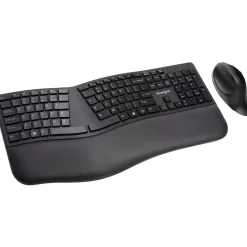 Kensington Pro Fit Wireless Ergonomic Keyboard and Optical Mouse Combo, Black (K75406US)