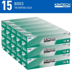 Kimtech SCIENCE KIMWIPES Delicate Task Nylon Cleaning Wipers, 11.8", White, 198 Wipers/Box, 15/Carton (34133)